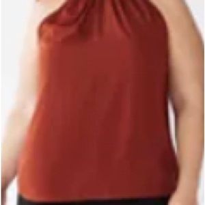 Plus Size Nine West Burnt Orange Halter Top